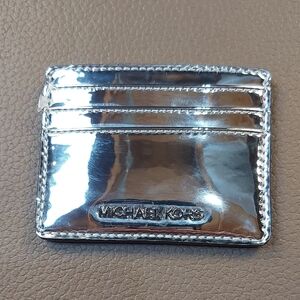 $5 Start Fri Live Shw Michael Kors Metallic Silver Card Holder NWT!